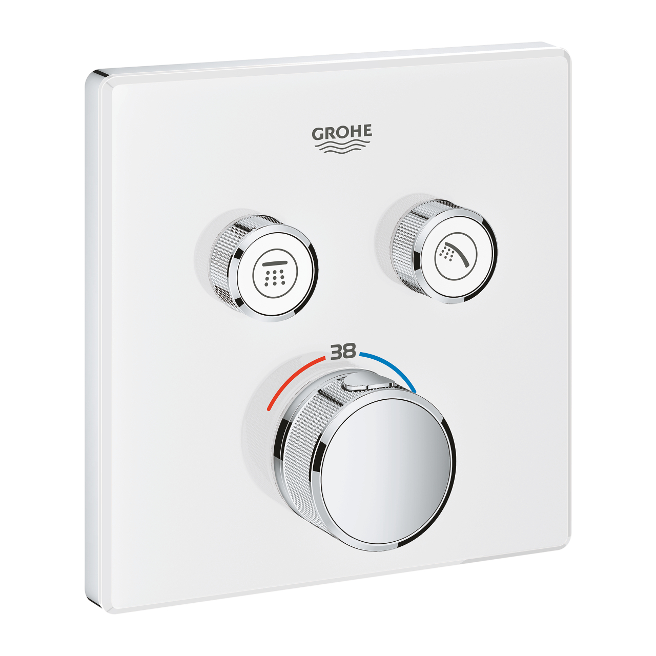 grohe grohtherm smartcontrol cift valfli akis kontrollu ankastre termostatik dus bataryasi ay beyazikrom 29156LS0 Grohe Grohtherm SmartControl Çift Valfli Akış Kontrollü, Ankastre Termostatik Duş Bataryası, Ay Beyazı/Krom - 29156LS0 - Duş Bataryası