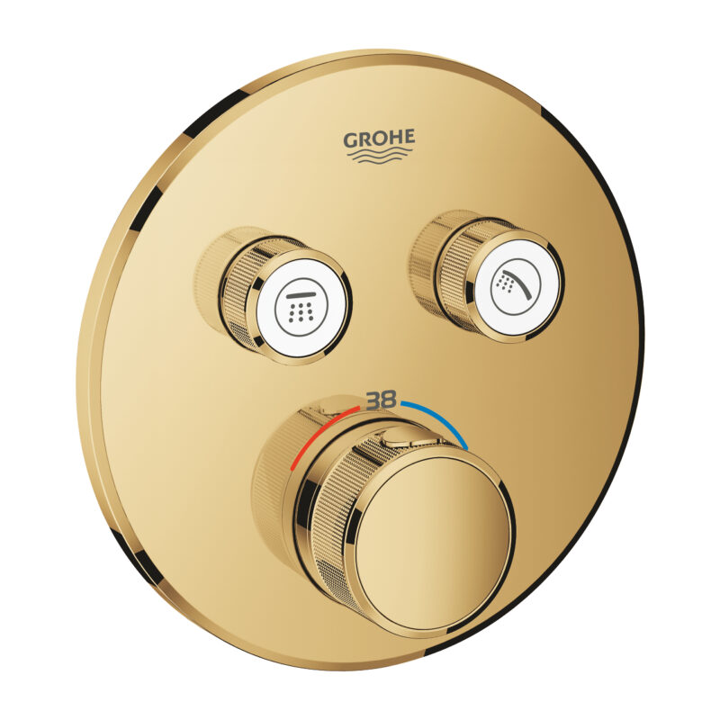 Grohe Grohtherm SmartControl Çift Valfli Akış Kontrollü, Ankastre Termostatik Duş Bataryası, Cool Sunrise - 29119GL0 - Duş Bataryası