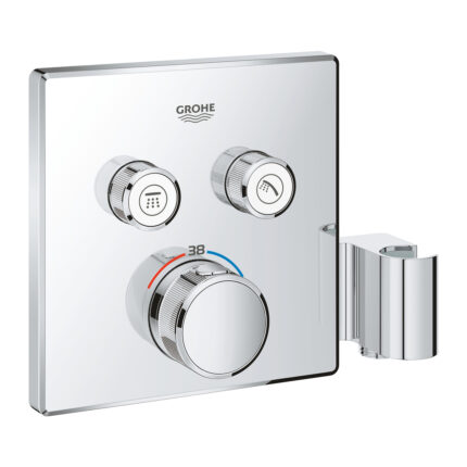 Grohe Grohtherm SmartControl Çift Valfli Akış Kontrollü, Ankastre Termostatik Duş Bataryası, Entegre Duş Kolu İle, Krom - 29125000 - Duş Bataryası