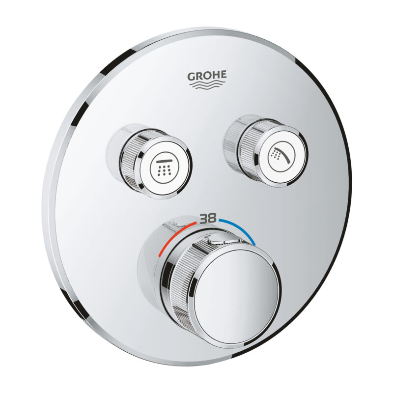 Grohe Grohtherm SmartControl Çift Valfli Akış Kontrollü, Ankastre Termostatik Duş Bataryası, Krom - 29119000 - Duş Bataryası