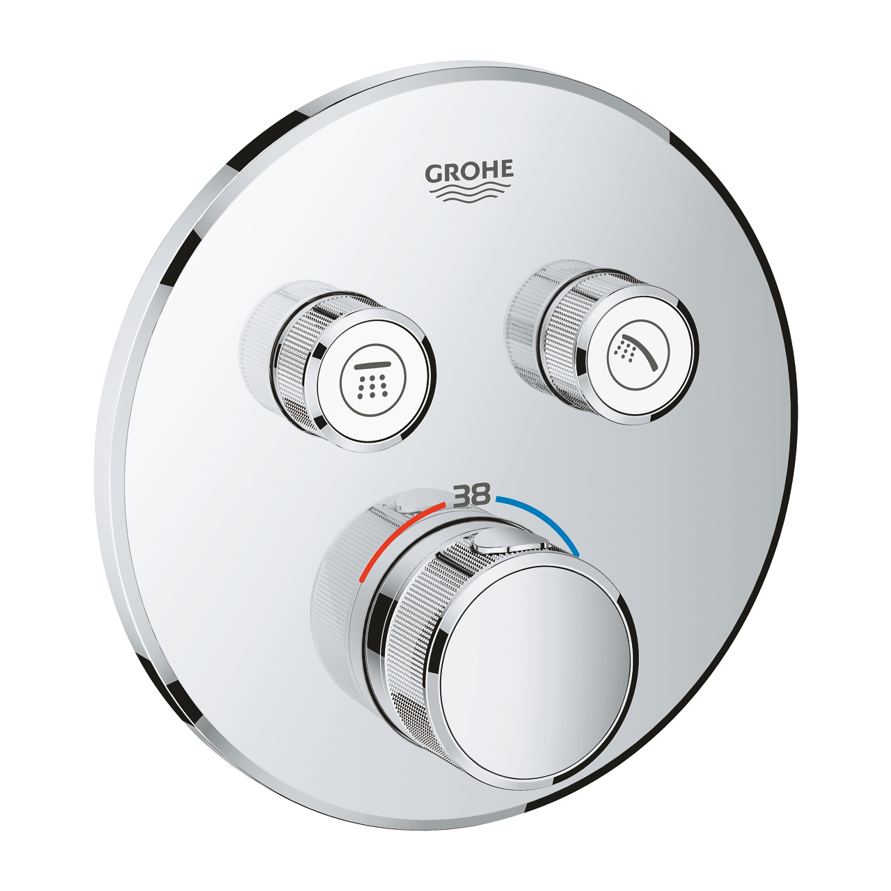 grohe grohtherm smartcontrol cift valfli akis kontrollu ankastre termostatik dus bataryasi krom 29119000 Grohe Grohtherm SmartControl Çift Valfli Akış Kontrollü, Ankastre Termostatik Duş Bataryası, Krom - 29119000 - Duş Bataryası
