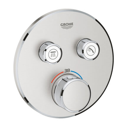 Grohe Grohtherm SmartControl Çift Valfli Akış Kontrollü, Ankastre Termostatik Duş Bataryası, Paslanmaz Çelik - 29119DC0 - Duş Bataryası