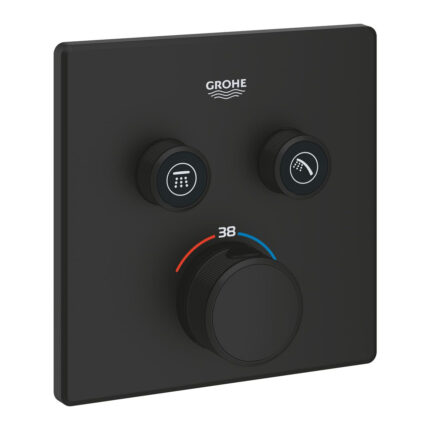 Grohe Grohtherm SmartControl Çift Valfli Akış Kontrollü, Ankastre Termostatik Duş Bataryası, Phantom Black - 102166KF00 - Duş Bataryası