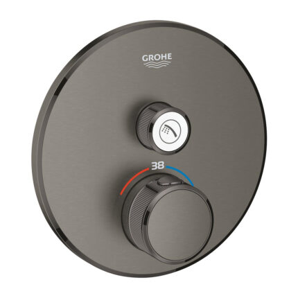 Grohe Grohtherm SmartControl Tek Valfli Akış Kontrollü, Ankastre Termostatik Duş Bataryası, Brushed Hard Graphite - 29118AL0 - Duş Bataryası