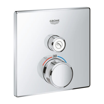 Grohe Grohtherm SmartControl Tek Valfli Akış Kontrollü, Ankastre Termostatik Duş Bataryası, Krom - 29123000 - Duş Bataryası