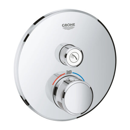 Grohe Grohtherm SmartControl Tek Valfli Akış Kontrollü, Ankastre Termostatik Duş Bataryası, Krom - 29118000 - Duş Bataryası
