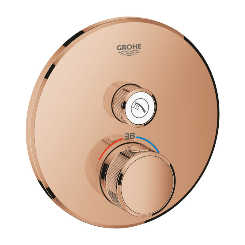 Grohe Grohtherm SmartControl Tek Valfli Akış Kontrollü, Ankastre Termostatik Duş Bataryası, Warm Sunset - 29118DA0 - Duş Bataryası