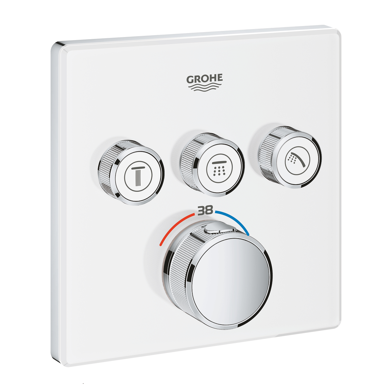 grohe grohtherm smartcontrol uc valfli akis kontrollu ankastre termostatik dus bataryasi ay beyazikrom 29157LS0 Grohe Grohtherm SmartControl Üç Valfli Akış Kontrollü, Ankastre Termostatik Duş Bataryası, Ay Beyazı/Krom - 29157LS0 - Duş Bataryası