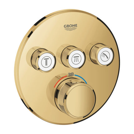 Grohe Grohtherm SmartControl Üç Valfli Akış Kontrollü, Ankastre Termostatik Duş Bataryası, Cool Sunrise - 29121GL0 - Duş Bataryası