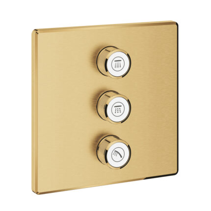 Grohe Grohtherm SmartControl Üç Valfli Akış Kontrollü Kumanda, Brushed Cool Sunrise - 29127GN0 - Banyo Ankastre Ürünleri