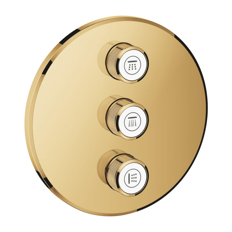 Grohe Grohtherm SmartControl Üç Valfli Akış Kontrollü Kumanda, Cool Sunrise - 29122GL0 - Banyo Ankastre Ürünleri