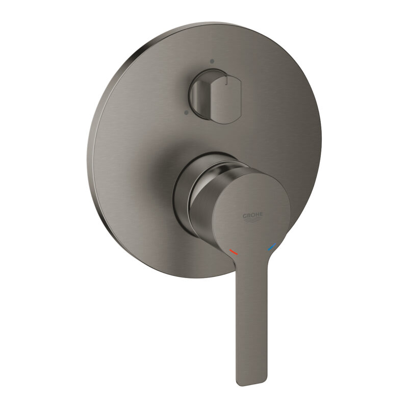 Grohe Lineare Tek Kumandalı 3 Yönlü Banyo Bataryası, Brushed Hard Graphite - 24095AL1 - Ankastre Banyo Bataryası