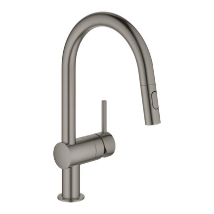 Grohe Minta Tek Kumandalı Eviye Bataryası, Brushed Hard Graphite - 32321AL2 - Mutfak Eviye Bataryası