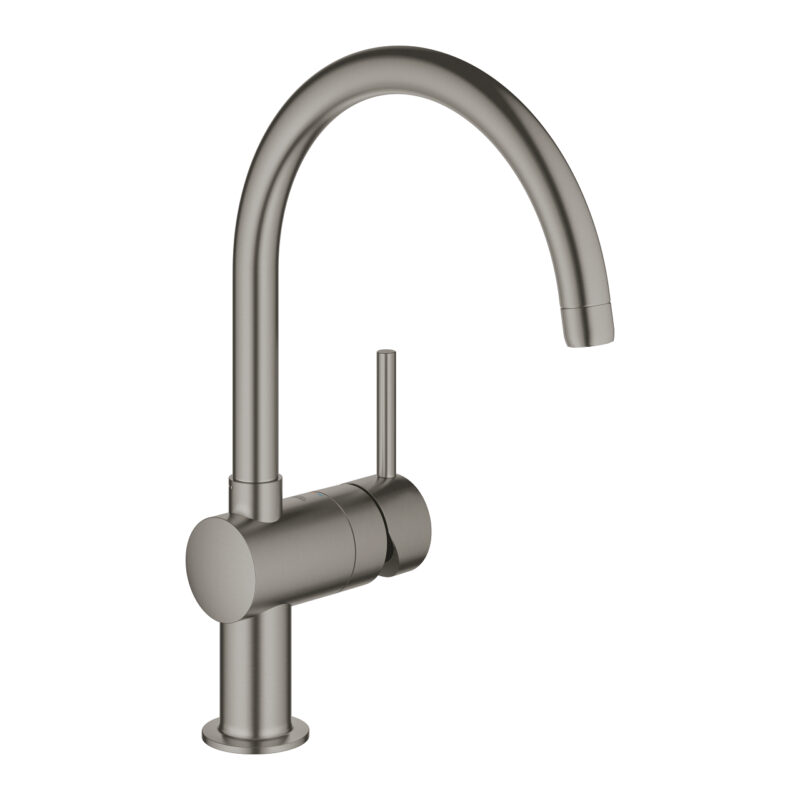 Grohe Minta Tek Kumandalı Eviye Bataryası, Brushed Hard Graphite - 32917AL0 - Mutfak Eviye Bataryası