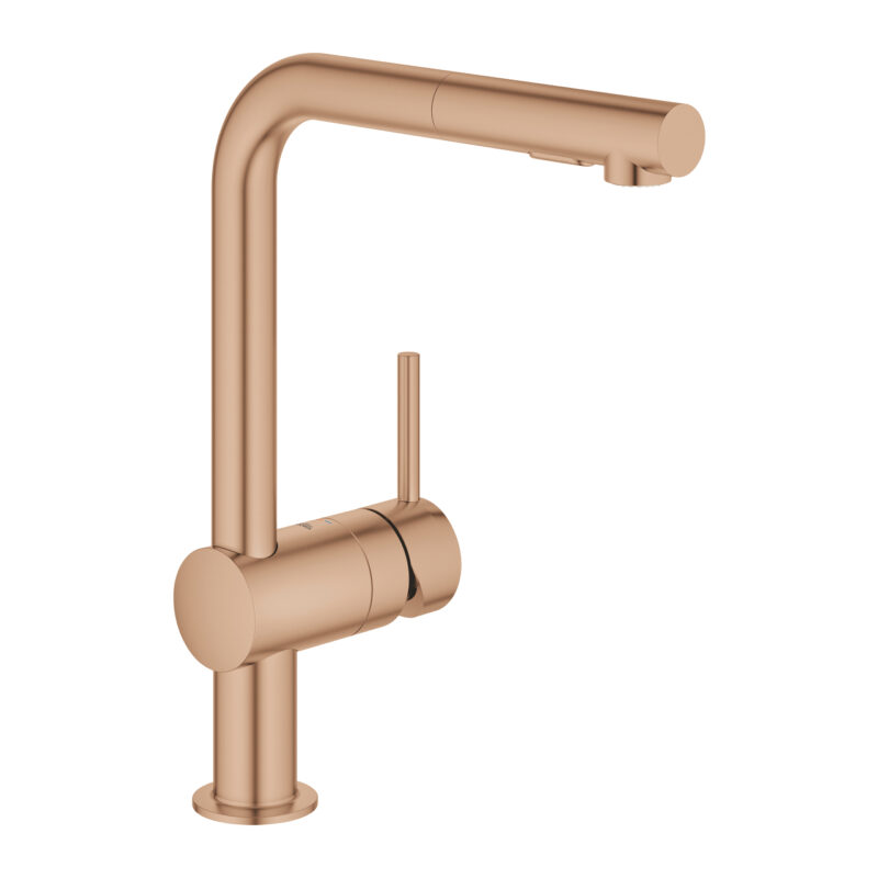 Grohe Minta Tek Kumandalı Eviye Bataryası, Brushed Warm Sunset - 30274DL0 - Mutfak Eviye Bataryası