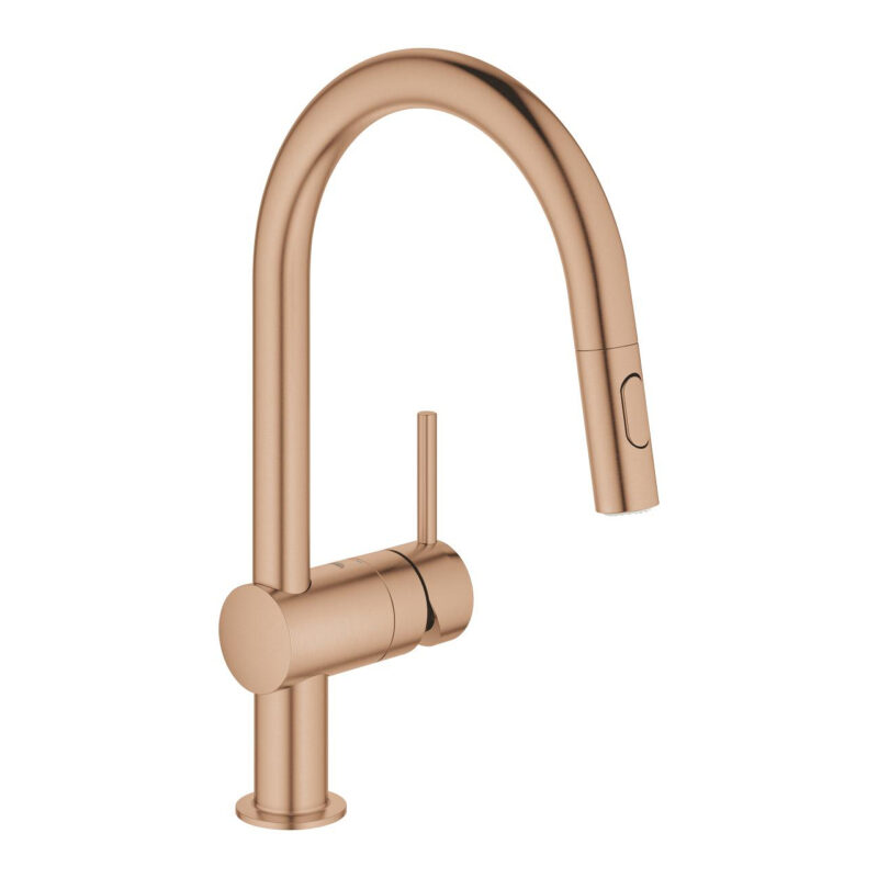 Grohe Minta Tek Kumandalı Eviye Bataryası, Brushed Warm Sunset - 32321DL2 - Mutfak Eviye Bataryası