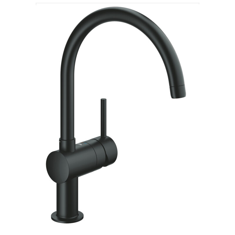 Grohe Minta Tek Kumandalı Eviye Bataryası, Kadife Siyahı - 32917KS0 - Mutfak Eviye Bataryası