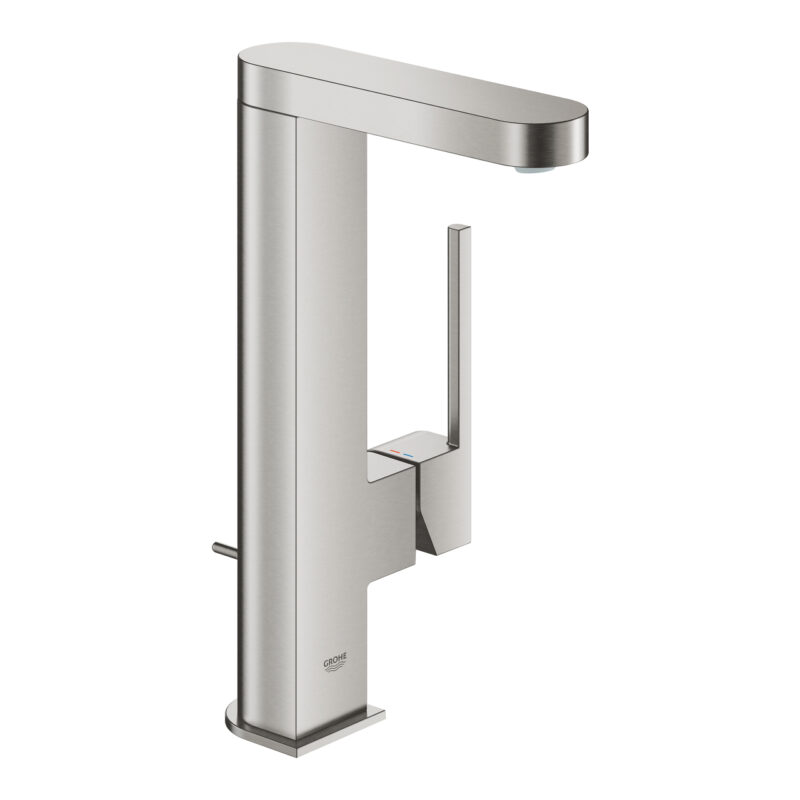 Grohe Plus Tek Kumandalı Lavabo Bataryası 1/2″ L-Boyut, Paslanmaz Çelik - 23843DC3 - Çanak Lavabo Bataryası
