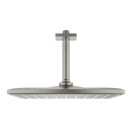 Grohe Rainshower Mono 310 Cube Tepe Duşu Seti 142 mm, Tek Akışlı, Satin Steel - 26566MS0 - Tepe Duşları