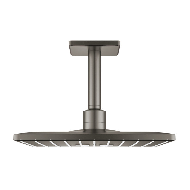 Grohe Rainshower SmartActive 310 Cube Tepe Duşu Seti 142 mm, 2 Akışlı, Brushed Hard Graphite - 26481AL0 - Tepe Duşları