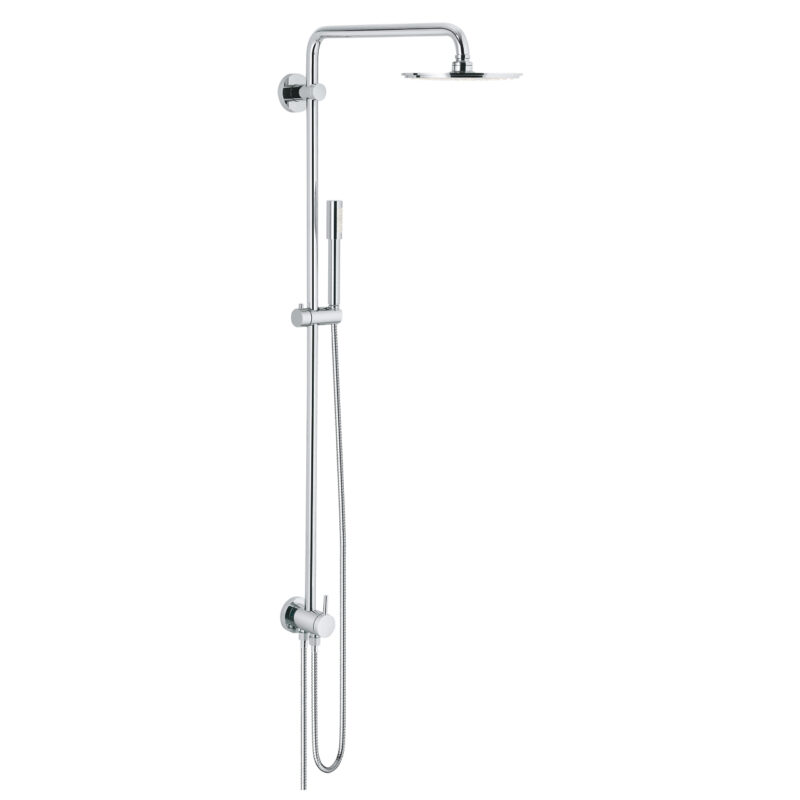 Grohe Rainshower System 210 Duvara Monte Yön Değiştiricili Duş Sistemi, Krom - 27058000 - Duş Paneli ve Kolonu, Duş Setleri