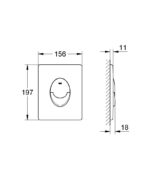Grohe Skate Air Kumanda Paneli, Krom - 38505000 - Kumanda Panelleri (Gömme Rezervuar Butonları) - 2