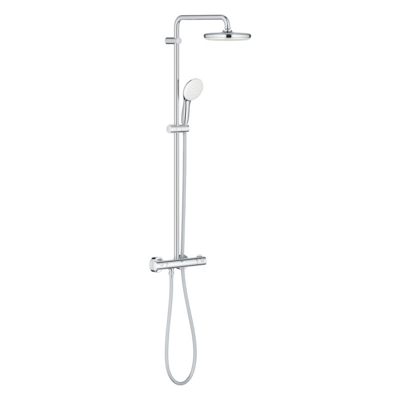 Grohe Tempesta System 210 Duvara Monte Termostatik Bataryalı Duş Sistemi, Krom - 26811001 - Duş Paneli ve Kolonu, Duş Setleri