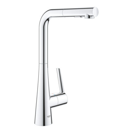 Grohe Zedra Tek Kumandalı Eviye Bataryası, Krom - 32553002 - Mutfak Eviye Bataryası