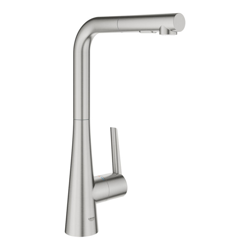 Grohe Zedra Tek Kumandalı Eviye Bataryası, Paslanmaz Çelik - 32553DC2 - Mutfak Eviye Bataryası