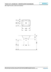 Serel Tezgah Altı Dikdörtgen Lavabo - 50 cm - Görsel 2