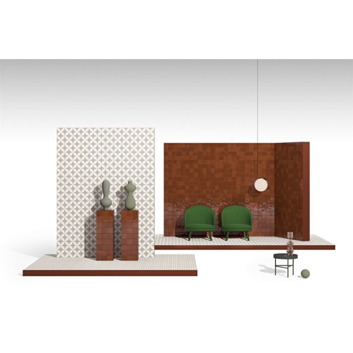 VitrA 10x10, retromix, Fileli fon, Lava Kırmızı - Görsel 4