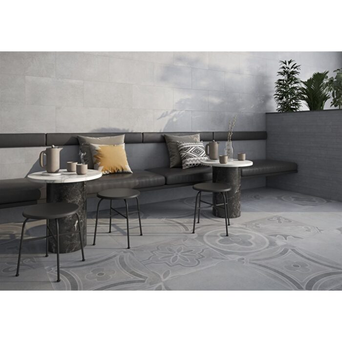 VitrA 60x60, Beton-X, Dekor, Dekor, Açık Gri, R10B - Görsel 2