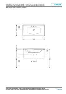 Serel Royal Üç Armatür Delikli Lavabo (50x100) - RY433DS110H - Dolap Uyumlu Lavabolar - 1