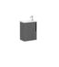 Banyocu | Banyocu.com.tr VitrA Root Flat Lavabo Dolabı, 45 cm, Bir Kapaklı, Dar, Köşeli Lavabo, Parlak Antrasit, Sol - 66340 - Banyo Alt Modülleri