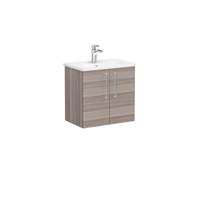 VitrA Root Flat Lavabo Dolabı, 60 cm, İki Kapaklı, Dar, Yuvarlak Lavabo, Cordoba - Görsel 3