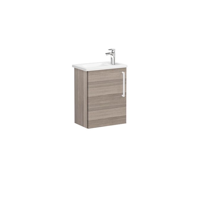 VitrA Root Flat Lavabo Dolabı, 45 cm, Bir Kapaklı, Dar, Köşeli Lavabo, Cordoba, Sol - Görsel 3