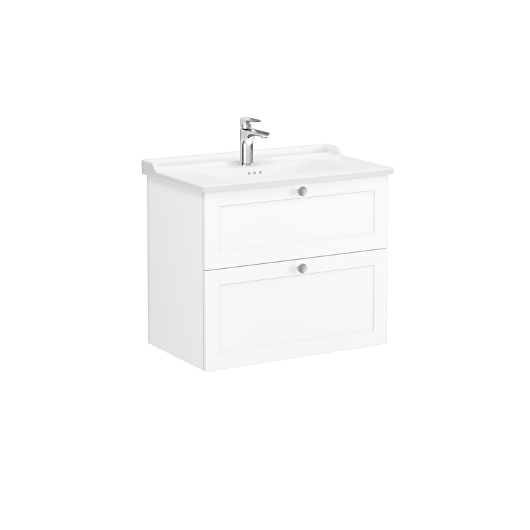 VitrA Root Classic Lavabo Dolabı, 80 cm, İki Çekmeceli, Klasik Lavabo, Mat Beyaz - 68869 - Banyo Alt Modülleri