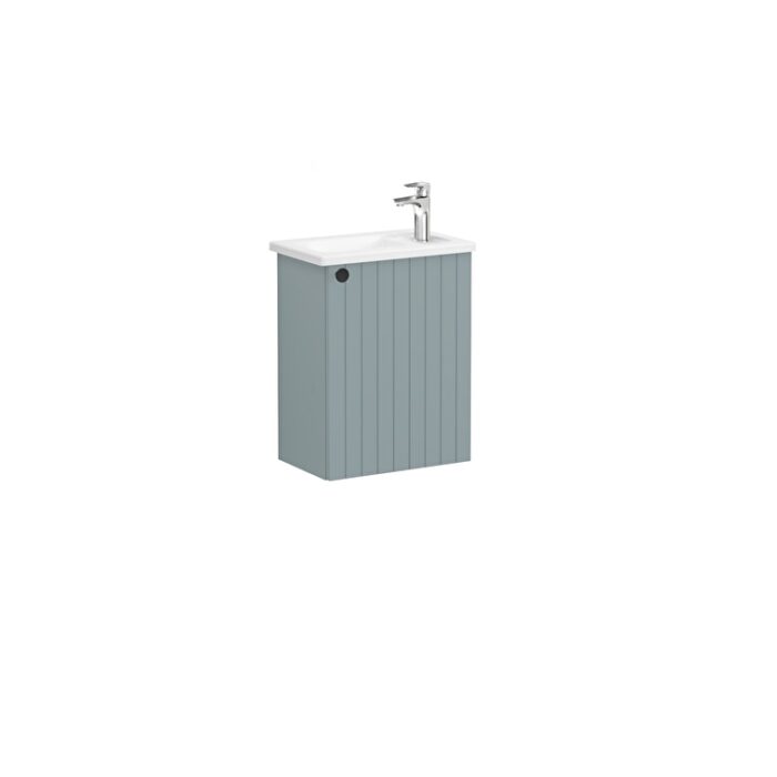 VitrA Root Groove Lavabo Dolabı, 45 cm, Bir Kapaklı, Dar, Köşeli Lavabo, Mat Fiyord Yeşili, Sağ - Görsel 3
