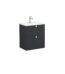 VitrA Root Classic Lavabo Dolabı, 60 cm, İki Çekmeceli, Dar, Yuvarlak Lavabo, Mat Grafit - 68670 - Banyo Alt Modülleri