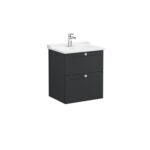 VitrA Root Classic Lavabo Dolabı, 60 cm, İki Çekmeceli, Klasik Lavabo, Mat Grafit - 68852 - Banyo Alt Modülleri - 1