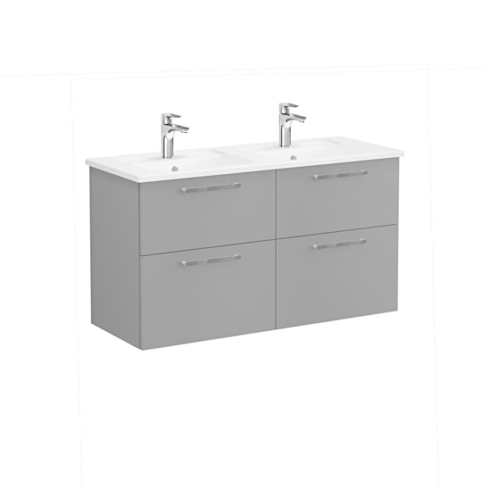 1fe1c58107347e429003fa8660dee5785e41ea1d-3.jpg VitrA Root Flat Lavabo Dolabı, 120 cm, Dört Çekmeceli, Köşeli Lavabo, Mat Kaya Gri - 68369 - Banyo Alt Modülleri - 2
