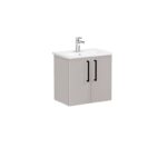 VitrA Root Flat Lavabo Dolabı, 60 cm, İki Kapaklı, Dar, Yuvarlak Lavabo, Parlak Sahra Beji - 66369 - Banyo Alt Modülleri - 2