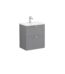 VitrA Root Classic Lavabo Dolabı, 60 cm, İki Çekmeceli, Dar, Yuvarlak Lavabo, Mat Gri - 68668 - Banyo Alt Modülleri