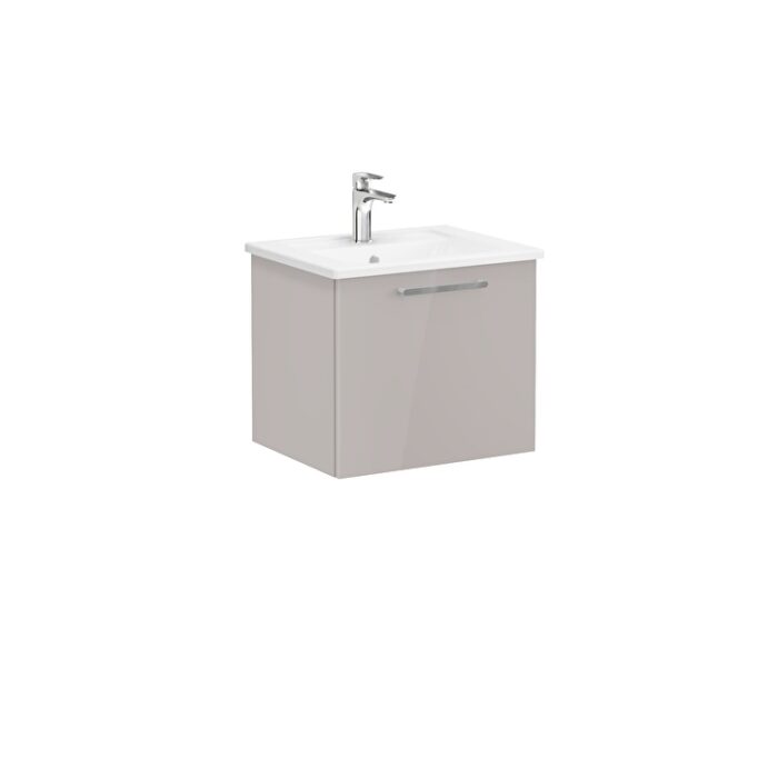 VitrA Root Flat Lavabo Dolabı, 60 cm, Bir Çekmeceli, Köşeli Lavabo, Parlak Sahra Beji - Görsel 3