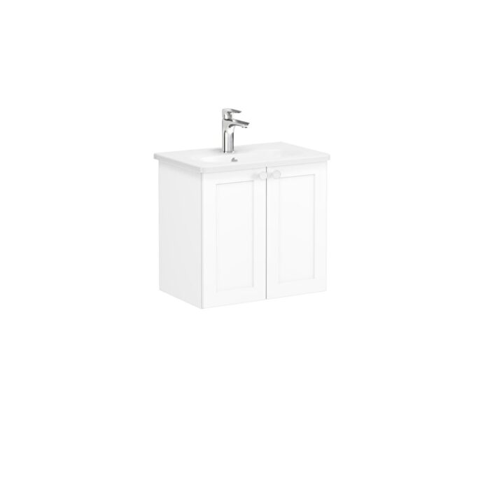 2a89627ac2d6e1c4bef0181a654c1fb392721502-3.jpg VitrA Root Classic Lavabo Dolabı, 60 cm, İki Kapaklı, Dar, Yuvarlak Lavabo, Mat Beyaz - 68638 - Banyo Alt Modülleri - 2