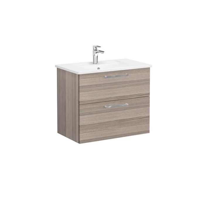 VitrA Root Flat Lavabo Dolabı, 80 cm, İki Çekmeceli, Köşeli Lavabo, Cordoba - Görsel 3