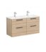 VitrA Root Flat Lavabo Dolabı, 120 cm, Dört Çekmeceli, Yuvarlak Lavabo, Doğal Meşe - 66279 - Banyo Alt Modülleri