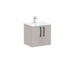 VitrA Root Flat Lavabo Dolabı, 60 cm, İki Kapaklı, Köşeli Lavabo, Parlak Sahra Beji - Görsel 4