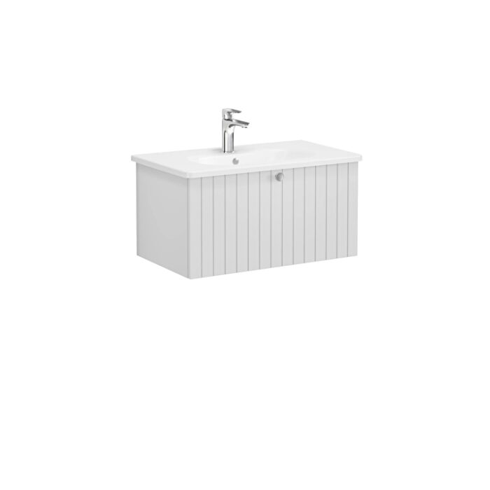 31e75a1a4f20483db49a7bbd08ff987487c69c44-3.jpg VitrA Root Groove Lavabo Dolabı, 80 cm, Bir Çekmeceli, Yuvarlak Lavabo, Mat Açık Gri - 69374 - Banyo Alt Modülleri - 2