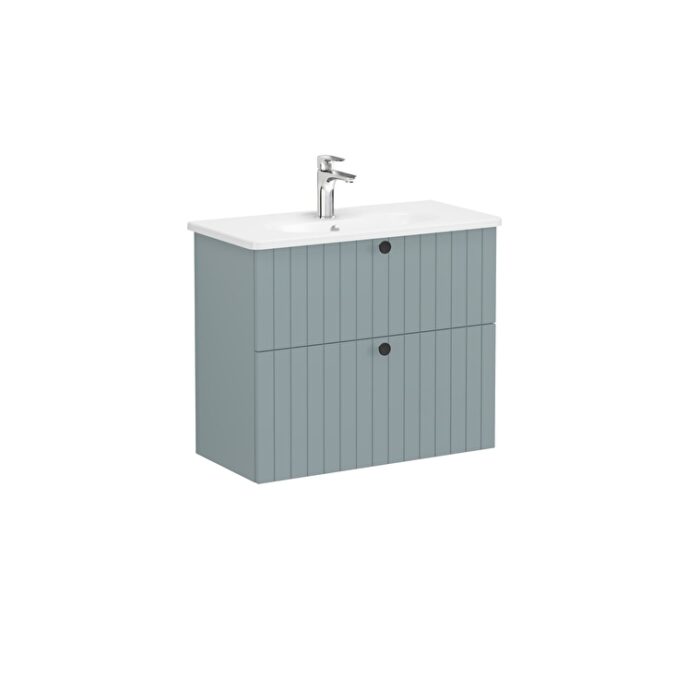 33c54be5e28b5ad27bd777ebba60ef7372ccb9ae-3.jpg VitrA Root Groove Lavabo Dolabı, 80 cm, İki Çekmeceli, Dar, Yuvarlak Lavabo, Mat Fiyord Yeşili - 69257 - Banyo Alt Modülleri - 2